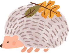 A cartoon drawing of a hedgehog