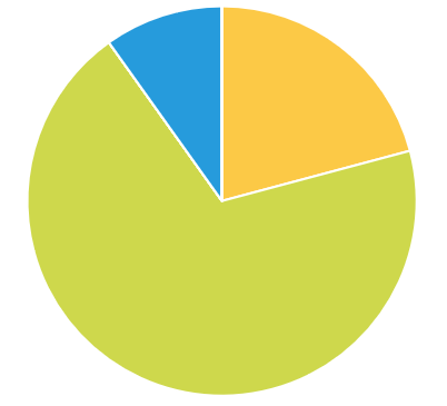 Pie chart showing how residents responded to the tenant satisfaction survey, with the large majority responding by one method and two smaller segments making up the remainder